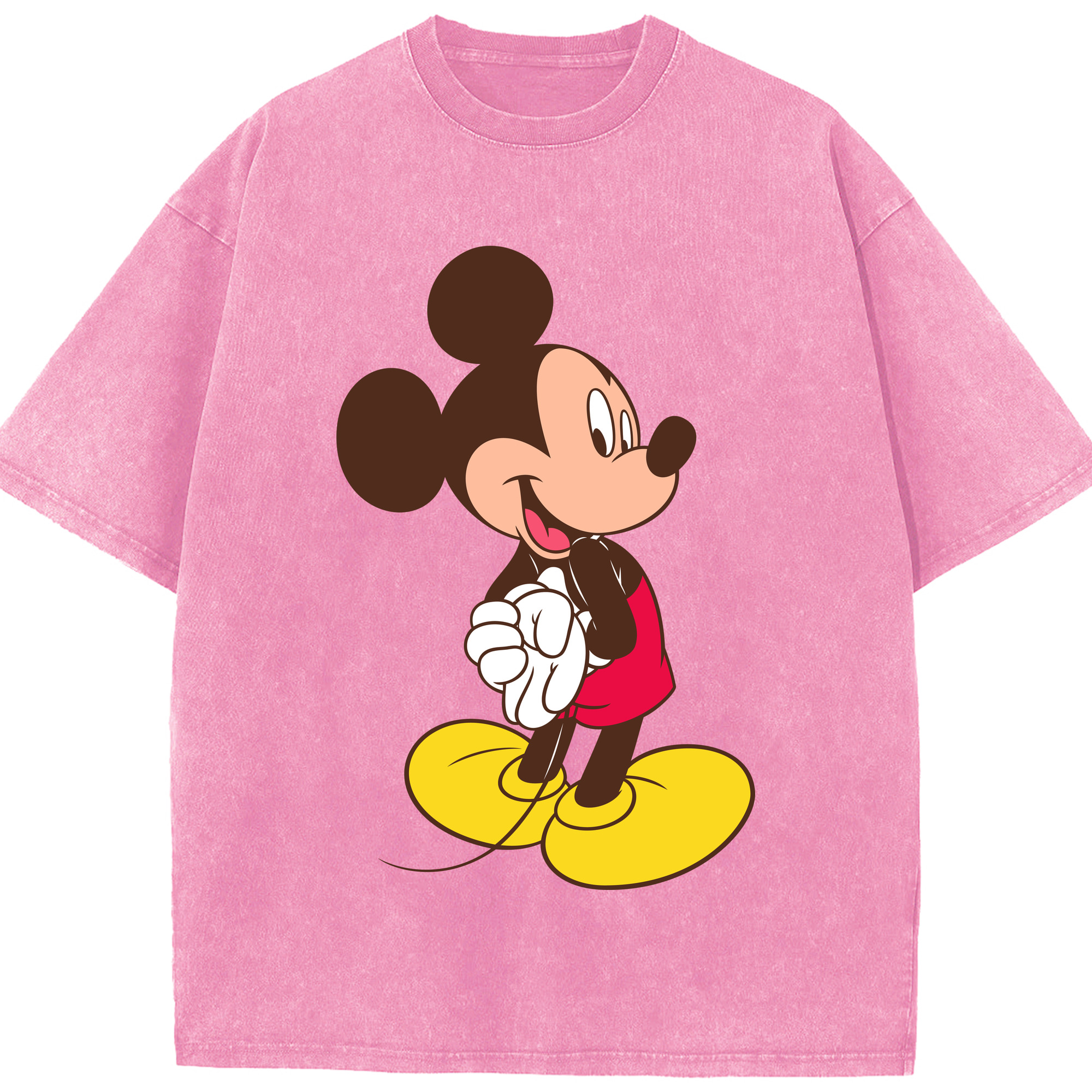 （画像用） ミッキーマウス Mickey Mouse 綿100% ヴィンテージ風 半袖Tシャツ（フロントプリント）